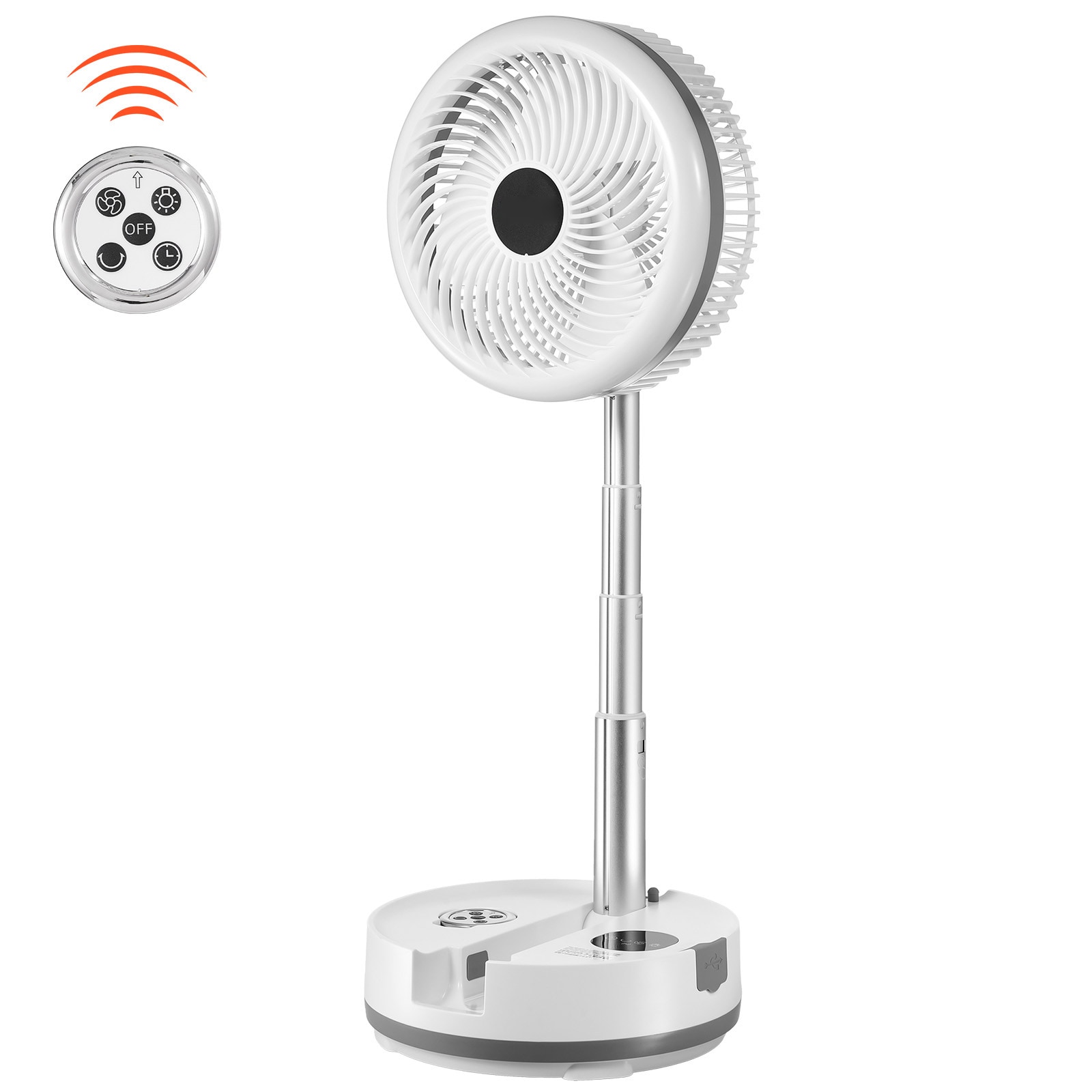 10 Inch Foldable Rechargeable Oscillating Fan 3 In 1 Remote 9 Speeds_voghion.com